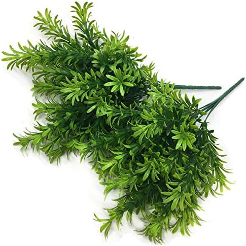CATTREE Artificial Plants, Plastic Shrubs Faux Flowers Fake Grass Leaves Simulation Greenery Bushes Indoor Outdoor Home Garden Office Yard Verandah Wedding Decoration Planter Filler - 2 Bundles - Image 6