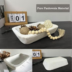 Wooden Dough Bowl Decor, Bread Bowl Home Decor, Handmade (10 * 6 * 2 inch white) - Image 3