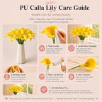 Mandy's 20pcs Pure Yellow Calla Lily Artificial Flowers - Image 6