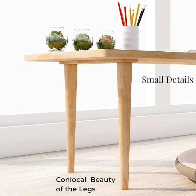 WoodShine Mid Century Modern Mini-Swing Wooden Coffee/Tea Table, Real Solid - Image 8