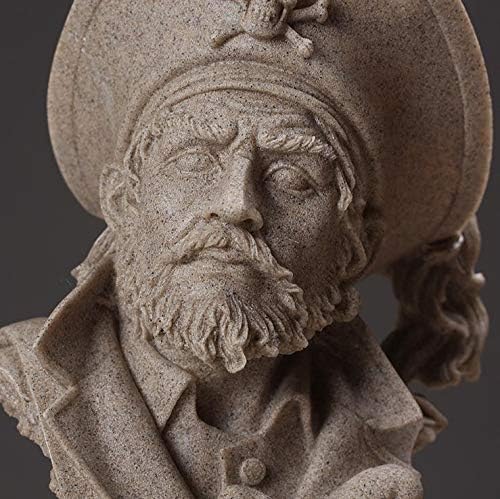 H&W Sandstone Pirate Figurine, Buccaneer Francis Drake Statue Decoration - Image 7