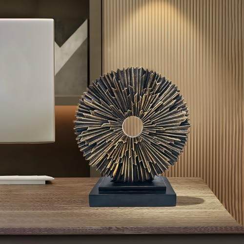 Round Abstract Statue for Home Decor,Office Desk Table Decor for Men,Copper - Image 3