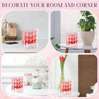 Red Room Decor, Inspirational Christian Gifts for Women, Red Dorm Bathroom Room Decoration, Office Decor for Women, Acrylic Office Desk Accessories Decoration Wall Art Sign - Pray through it - Image 5