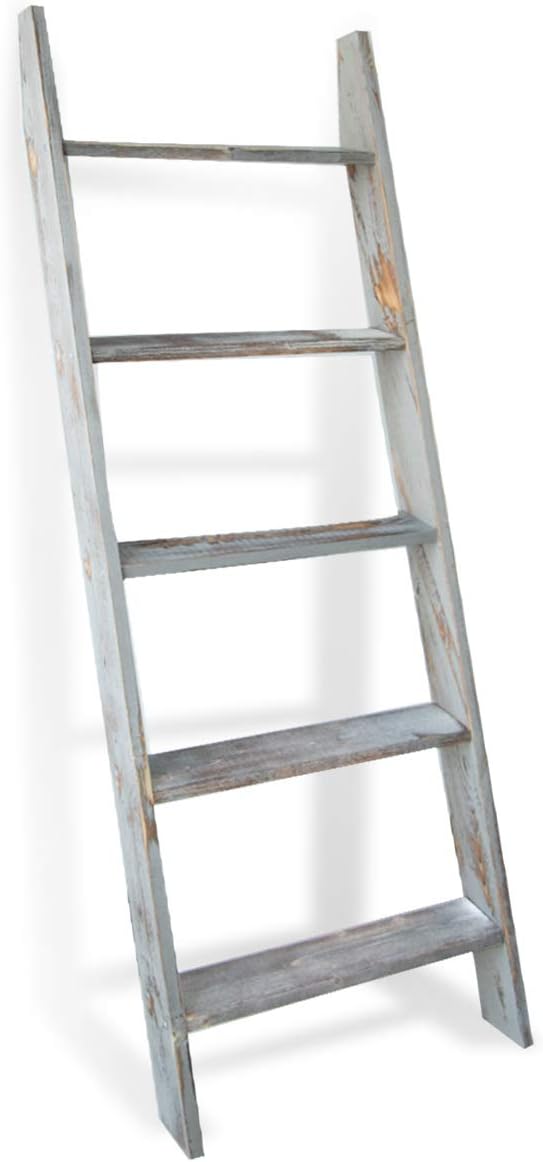 Honest Blanket Ladders for The Living Room, 5-Tier Blanket Holder, Wall-Leaning by HONESTOUTFITTERS