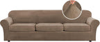 H.VERSAILTEX Modern Velvet Plush 4 Piece High Stretch Sofa Slipcover Furniture by HVERSAILTEX