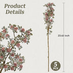 Fake Plants, 5 Pcs 23.62 Inch Berry Stems Fall Artificial Plants Indoor Faux Sedum Berry Picks Branches Faux Spray for Home Wedding Holiday Seasonal Farmhouse Mantel DIY Home Decor - Image 2