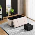 Storage Ottoman Bench Foldable Seat Footrest End of Bed Ottoman - Image 6