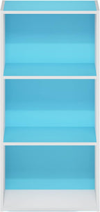 Furinno Luder 3-Tier Open Shelf Bookcase, Light Blue/White - Image 6