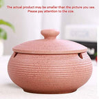 Lependor Ceramic Ashtray with Lids,Windproof,Cigarette Ashtray for Indoor or Outdoor Use，Ash Holder for Smokers,Desktop Smoking Ash Tray for Home Office Decoration - Pink - Image 2