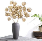 Artificial Golden Plants for Christmas Decor, Tall 30 Inch Faux Palm Leaves Plastic Fan Leaf Fake Tropical Monstera Tree for Indoor Outdoor Wedding Party Big Vase Filler DIY Decoration - Gold 2 Pack - Image 2