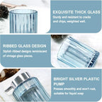 CERBIOR Bathroom Accessories Set, 4 PCS Glass Bathroom Set,Silver Blue - Image 5