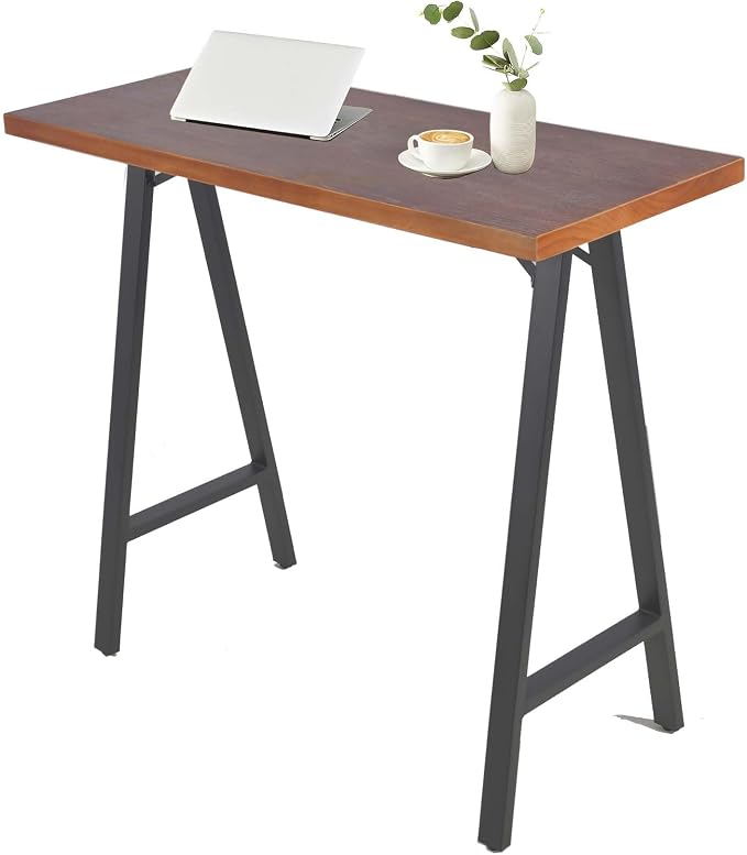 Industrial Rustic 41.3" Height Solid Pine Wood Top Pub Bar Table Bar Height - Image 3