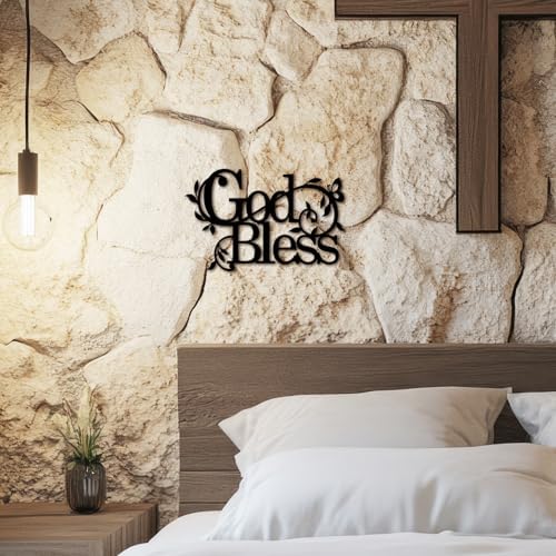 God Bless Metal Wall Sign for Home Decor, Christian Wall Art, 14.5x9 inch - Image 4