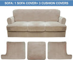 CUCRAF T Cushion Sofa Cover 4 Piece Slipcovers, Soft Thick Velvet Couch Cover - Image 5