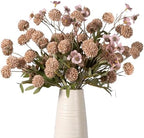 Mixed 10 Pcs Artificial Pompon Mum Set-8 Chrysanthemum & 2 Rose Red Daisy, Brown Silk Faux Flower for Vase Fall Floral Arrangements Wedding Centerpiece DIY Home Indoor Outdoor Decor (No Vase) by ENALGRE