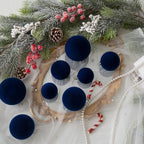 46Pcs Velvet Christmas Ball Ornaments Set - Flocked Shatterproof Christmas Tree Decorations Classic Hanging Ornaments with Rope for Xmas Wreath Holiday Home Decor (Multi-Size, Blue) - Image 3