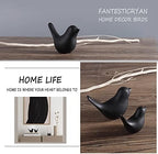FANTESTICRYAN Small Birds Statues Home Decor, Modern Style, Black, S&L 2pcs - Image 3