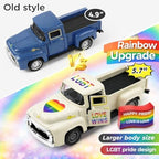 Pride Rainbow Mini Truck Decor with Wooden Sign, 5.7 Inch - Image 2