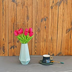 ONLY ART Artificial Hot Pink Tulips 20 Pcs – 13.5 Inch PU Faux Flowers with Bendable Stems for Home Décor, Wedding Centerpieces, DIY Floral Arrangements, New Year and Valentine's Day - Image 3