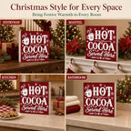 Christmas Decorations Hot Cocoa Served Here Wooden Sign Coffee Bar Decor - Image 6