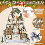 Shellwei 22 Pcs Christmas Tiered Tray Decor Set Xmas Table Centerpiece - Image 3