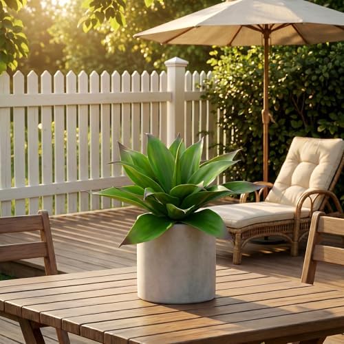Artificial Agave Faux Agave 16.5In Fake Greenery Outdoor Artificial Plant Fake Plant for Indoor Home Decoration Plastic Plant Outdoor Decoration front porch decor Simulation Plants 2Pack,Green - Image 5