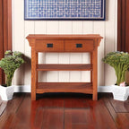 Leick Home Mission Impeccable Bookshelf, Solid Wood, 2 Drawers, 2 Shelves - Image 7