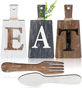 Jetec Cutting Board Eat Sign Set Wall Decor, White, Grey, Dark Brown by Jetec