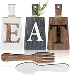 Jetec Cutting Board Eat Sign Set Wall Decor, White, Grey, Dark Brown by Jetec