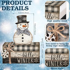 4 Pcs Winter Snowman Decor, Hello Winter Table Decorations - Image 4