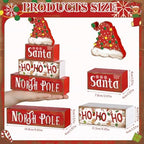 Moucuny 4 Pcs Christmas Table Sign Santa Hat Decorations - Image 2