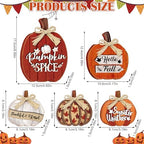 5 Pcs Hello Fall Pumpkin Decor for Home Autumn Wooden Table Centerpiece - Image 3