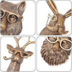 Joogour Head Wall Mount Decor,Resin Animal Sculptures，Art Deco Wall Hanging Decoration for Living Room Bedroom Officeroom Gift (Set of 5) - Image 6