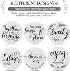 Queekay House Warming Gifts New Home Farmhouse Coasters Set of 6, Ivory - Image 4