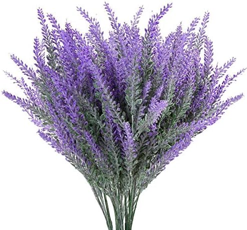 Artificial Lavender Flowers Bouquet in Purple, Fake Plant for Home Decor, Wedding, Garden, Office, Patio Decoration, Party Arrangement, Outdoor, Indoor, 4 pcs by LOVENIMEN