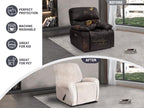 ANARACHON Leather Look Recliner Chair Covers, 4-Pieces Stretch Recliner Cover - Image 6