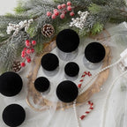 46Pcs Velvet Christmas Ball Ornaments Set - Flocked Shatterproof Christmas Tree Decorations Classic Hanging Ornaments with Rope for Xmas Wreath Holiday Home Decor (Multi-Size, Black) - Image 3