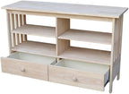 IC International Concepts, Mission Entertainment/TV Stand, Solid Real Wood - Image 5