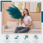 7 Pcs 45" Faux Pampas Grass – Fluffy Artificial Pompous Grass for Tall Floor Vase, Non-Shedding Home Decor, Boho Wedding Flowers, Baby Shower Centerpieces, Bedroom & Living Room Decor (Blue) - Image 4
