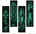 Retro Halloween Sign, 4 Pcs Halloween Hanging Signs, Wooden Wall Art Decor by SUSZDOU