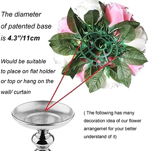 Flower Balls Wedding Flower Centerpieces: 6 Pcs Fake Roses with Base Table - Image 5