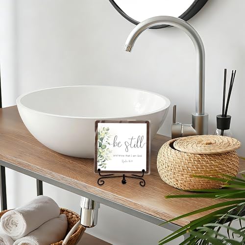 Modern Farmhouse Decor, Home Decor For Living Room, Boho Chic Aesthetic Shelf Decorations, Christian Be Still Acrylic Sign, Farmhouse Entryway Tv Stand Fireplace Coffee Table Decoration (11) - Image 4
