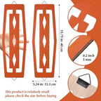 CroBlissful 2 Pcs Modern Mid Century Wall Art Wood, Orange - Image 2