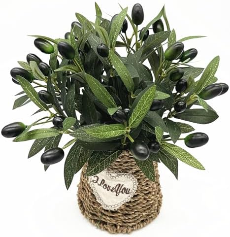Fake Plants Artificial Olive Branches 10” Fake Greenery Small Olive Leaves Stems, Faux Tree Branch Greenery Stem Silk Plant for Home Decor Office Wedding Bouquets Party DIY Decoration 20 Pcs (No Vase) - Image 2