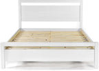 Grain Wood Furniture Loft Queen Size Solid Wood Bed, Brushed White by GrainWoodFurniture