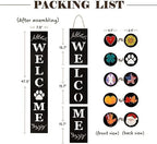 Perfnique Welcome sign for front porch standing, 47 x 7.9 Inch Wooden Leaner Sign with 10 Interchangeable Designed Icons, Seasonal Decor for Spring Easter Fall Christmas(Black) - Image 4