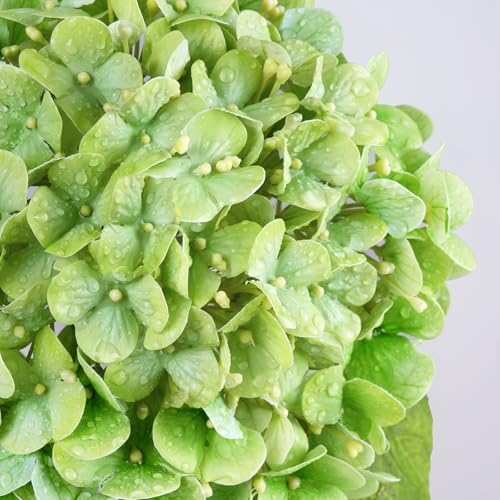 Waipfaru Hydrangea Artificial Flowers, 4PCS Real Touch Flowers, 20" Faux Hydrangea Flowers, Latex Real Touch Hydrangeas, Fake Flowers for Home Decor Party Bouquet Wedding Decoration, Green - Image 4