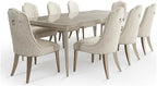 MICHAEL AMINI Malibu Crest 9-Piece Engineered Wood Dining Set in Blush by Michael+Amini