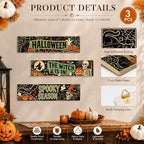 Retro Halloween Decor, 3 Pcs Halloween Hanging Signs, Entryway Decor Wall - Image 3