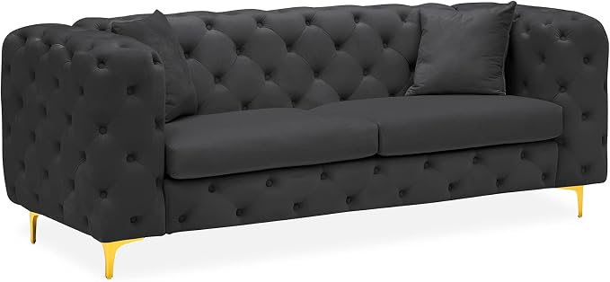 DAMAIFROM 75" Sofa Couch Mid Century Modern Velvet Couch Tufted Button Sofa - Image 7